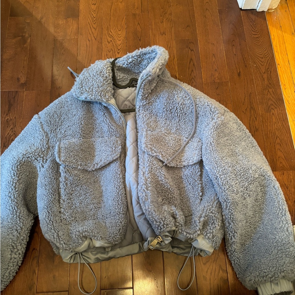 Cozy Gray Sherpa Jacket